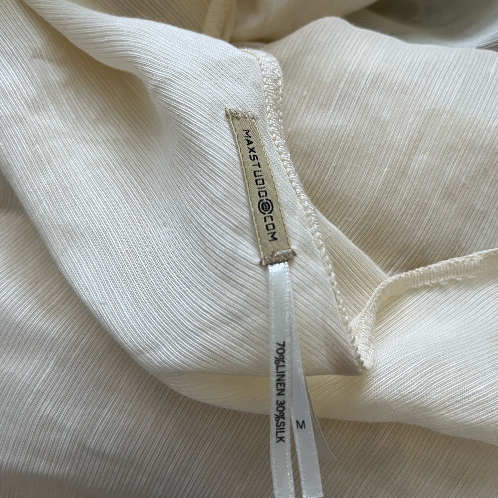 Max Studio Linen Silk Wrap Top Size M - Picture 5 of 5